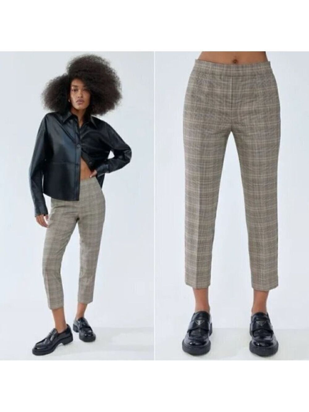 Aritzia Babaton Conan Pants Glencheck Plaid Sz 2